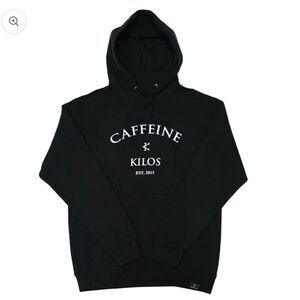 Caffeine & Kilos Arch Logo Hoodie Black M NWT IN PACKAGE